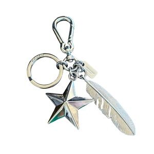 Coach Star & Feather Bag Charm Keychain
